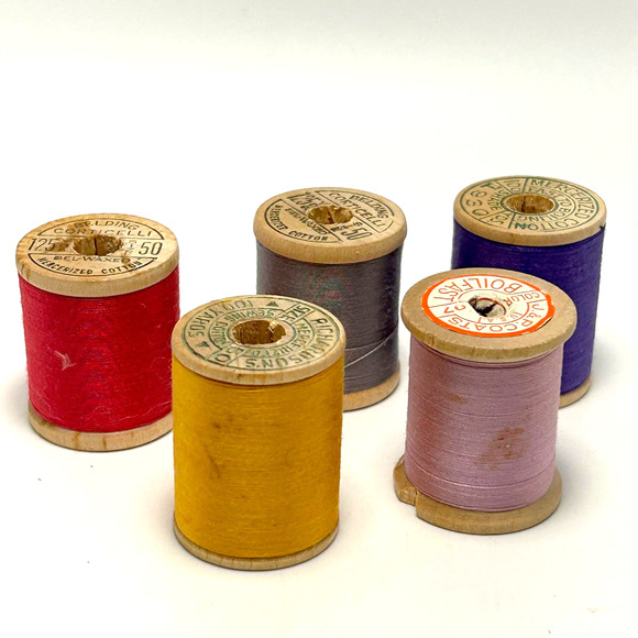 Vintage Thread On Wooden Spools Lot of 30 - Picture 7 of 11